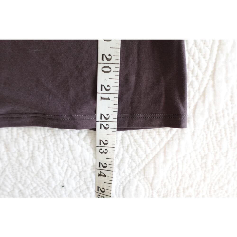 NEW dark mocha mock turtleneck stretch top - Picture 6 of 9